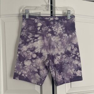 Purple Tie-Dye Biker Shorts